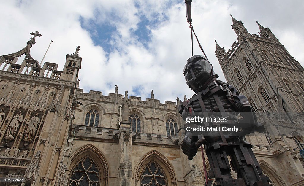 Sculptures Begin To Arrive At Gloucester Cathedral For Crucibal Exhibition
