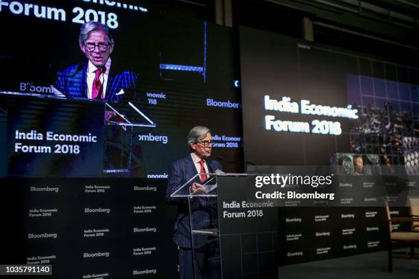 Peter Grauer, chairman of Bloomberg L.P., speaks during the Bloomberg India Economic Forum in Mumbai, India, on Tuesday, Sept. 18, 2018. The forum...