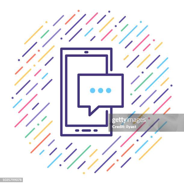 chat application line icon - new text message stock illustrations