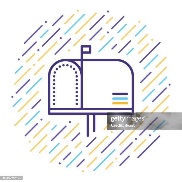 mailbox line icon - data entry stock illustrations
