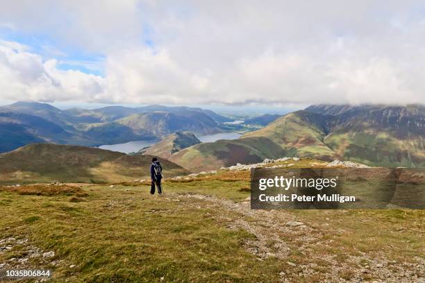 hillwalker and lakeland fells; english lake district - valley side stock pictures, royalty-free photos & images