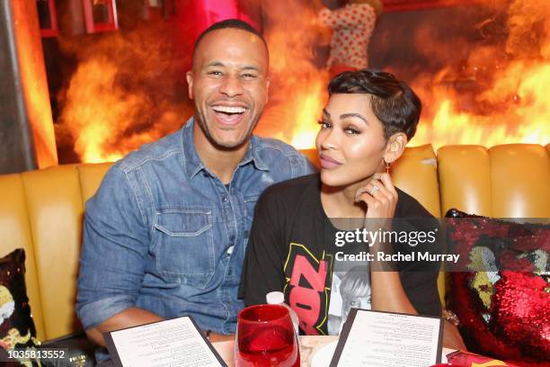 DeVon Franklin and Meagan Good attend The Flamin Hot Spot, Cheetos new limited-time restaurant with a menu inspired by chef Roy Choi at Madera...