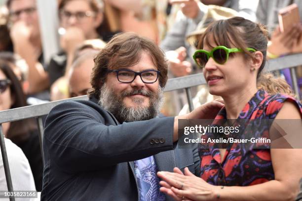 Jack Black and wife Tanya Haden attend the ceremony honoring Jack Black with star on the Hollywood Walk of Fame on September 18, 2018 in Hollywood,...