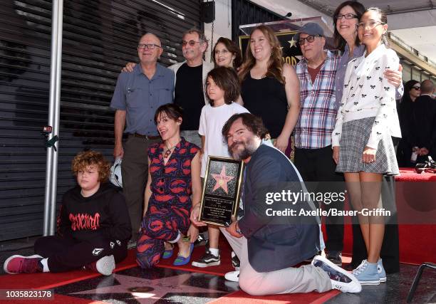 Jack Black, wife Tanya Haden and family attend the ceremony honoring Jack Black with star on the Hollywood Walk of Fame on September 18, 2018 in...