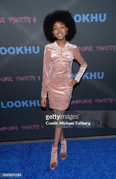 Jenasha Roy attends the premiere party for LookHu's "Slasher Party" at ArcLight Hollywood on September 18, 2018 in Hollywood, California.