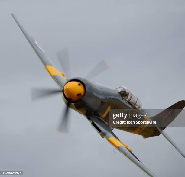 Mark Watt pilot of 924G Sea Fury TMK20 No 924 on the course during a Heat race the 55th National Championship Air Races the only closed course pylon...