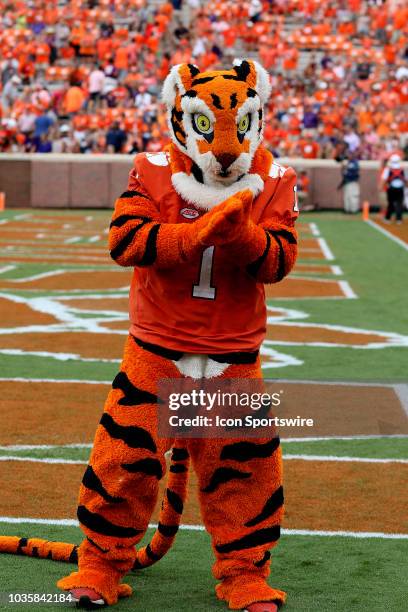 Clemson mascot during action between Georgia Southern and Clemson on September 15 at Clemson Memorial Stadium in Clemson S.C.