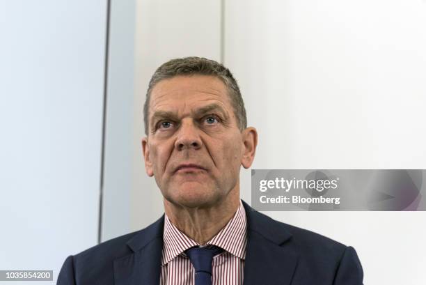 Ole Andersen, chairman of Danske Bank A/S, pauses during a news conference in Copenhagen, Denmark, on Wednesday, Sept. 19, 2018. Borgen will step...