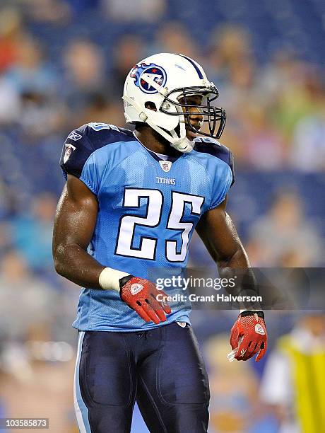 Myron Rolle of the Tennessee Titans during a preseason game against the Arizona Cardinals at LP Field on August 23, 2010 in Nashville, Tennessee....