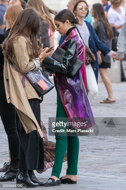 Olivia Culpo is seen at Notre-Dame-De-Paris on September 19, 2018 in Paris, France.