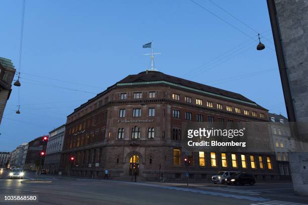 Flag flies above the Danske Bank A/S finance center in Copenhagen, Denmark, on Tuesday, Sept. 18, 2018. Danske Bank A/S Chief Executive...