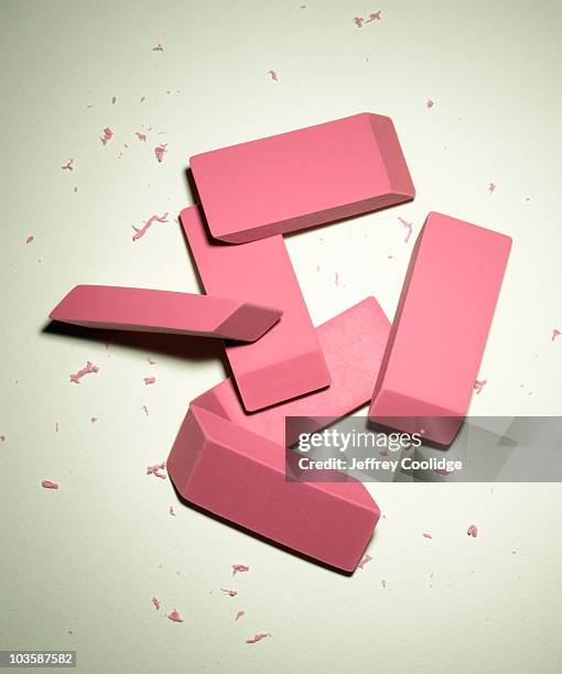 group of erasers - rubber stock pictures, royalty-free photos & images