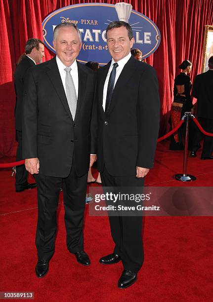 Dick Cook and Bob Iger during "Ratatouille" Los Angeles Premiere - Arrivals at Kodak Theatre in Hollywood, California, United States.