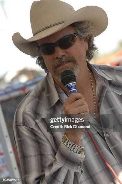 Recording artist, Robert Earl Keen answers questions from the press before appearing at The First Annual Big State Festival at The Texas World...