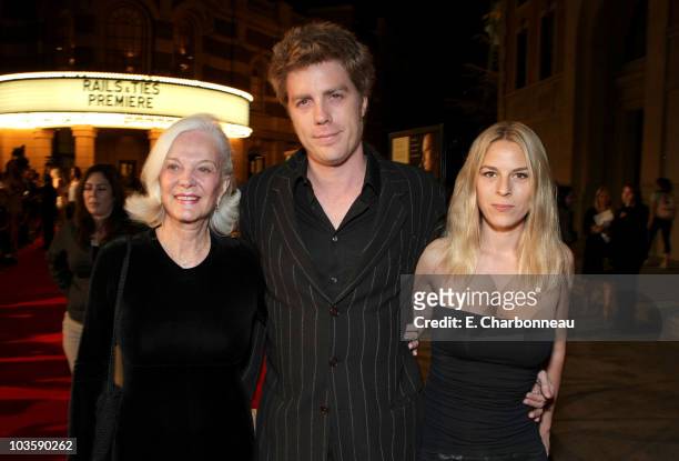 Maggie Johnson, Kyle Eastwood and guest at the Warner Bros. Premiere of "Rails & Ties" at the Steven J Ross Theater on October 23, 2007 in Burbank,...