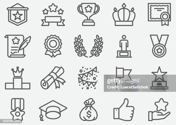 award line icons - stage set stock illustrations