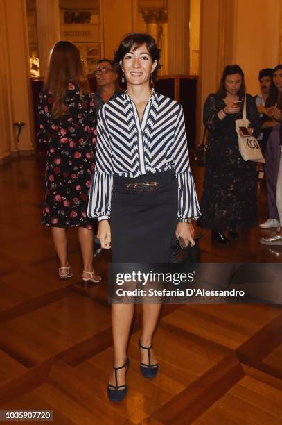 Cristina Tajani attends Green Carpet Fashion Awards press conference during Milan Fashion Week Spring/Summer 2019 at Teatro Alla Scala on September...