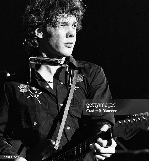 Singer/Songwriter Steve Forbert performs during CBS Records event for his debut album "Alive On Arrival" at The Capri Theater circa 1978 in Atlanta...