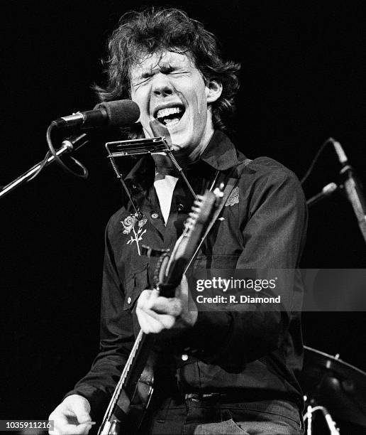 Singer/Songwriter Steve Forbert performs during CBS Records event for his debut album "Alive On Arrival" at The Capri Theater circa 1978 in Atlanta...