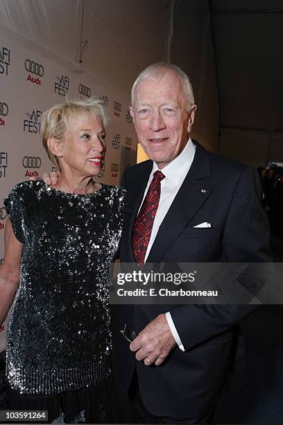 Catherine von Sydow and Max von Sydow at the Los Angeles Premiere of Miramax "The Diving Bell and The Butterfly" at the ArcLight Theatre on November...