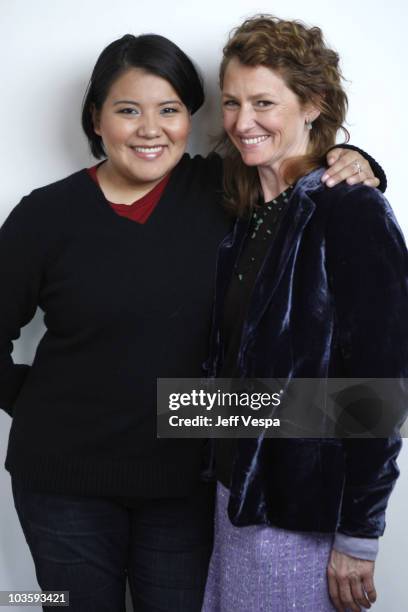 Misty Upham and Melissa Leo at the Sky360 by Delta Lounge WireImage Portrait Studio on January 19, 2008 in Park City, Utah.