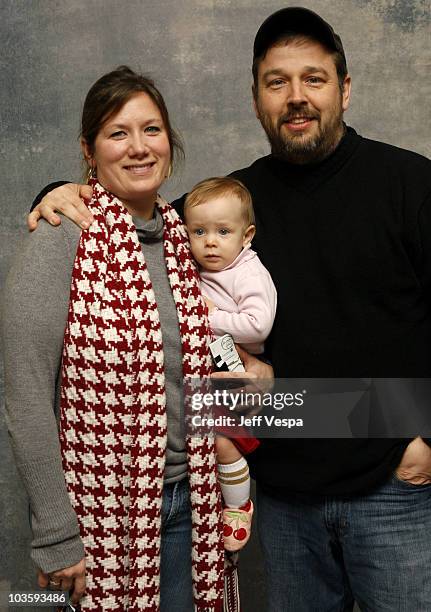 Christine O'Malley and Director Patrick Creadon at the Sky360 by Delta Lounge WireImage Portrait Studio on January 20, 2008 in Park City, Utah.