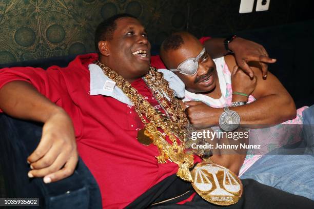 Recording artists Jay Electronica and Slick Rick backstage at The Good Way at Sony Hall on September 18, 2018 in New York City.