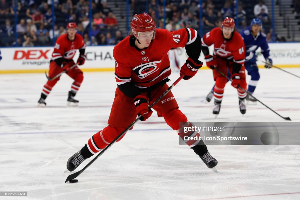 NHL: SEP 18 Preseason - Hurricanes at Lightning