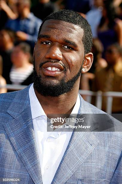 Player Greg Oden arrives at the 2008 ESPY Awards held at NOKIA Theatre L.A. LIVE on July 16, 2008 in Los Angeles, California. The 2008 ESPYs will air...