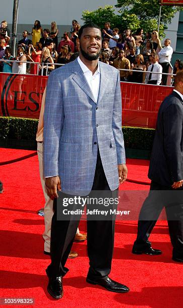 Player Greg Oden arrives at the 2008 ESPY Awards held at NOKIA Theatre L.A. LIVE on July 16, 2008 in Los Angeles, California. The 2008 ESPYs will air...