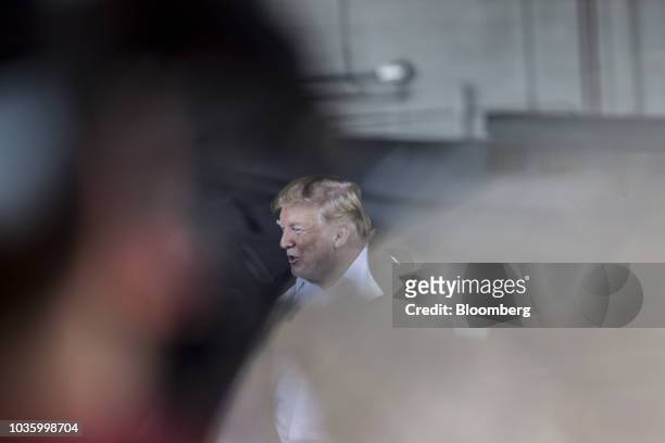 President Donald Trump speaks during a briefing at Marine Corps Air Station Cherry Point in Havelock, North Carolina, U.S., on Wednesday, Sept. 19,...