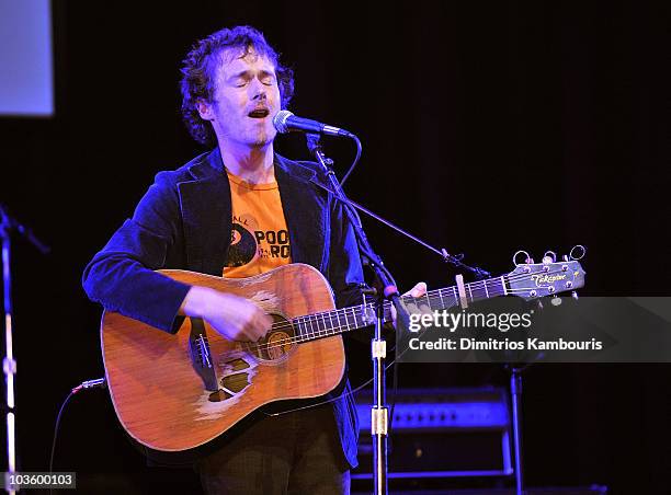 Musician Damien Rice performs during Global Green USA's 5th Annual Pre Oscar Party, raising awareness about smart climate solutions and benefiting...