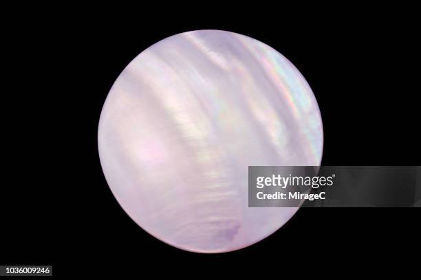 mother of pearl shell circle slice - iridescent stockfoto's en -beelden