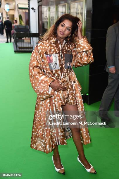 Maya Arulpragasam attends the UK premiere of 'MATANGI / MAYA / M.I.A' at The Curzon Mayfair on September 19, 2018 in London, England.