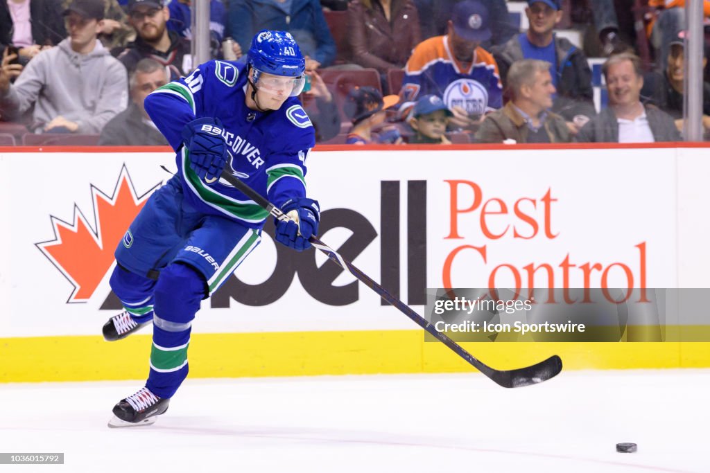 NHL: SEP 18 Preseason - Oilers at Canucks