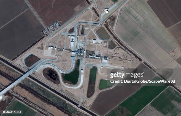 DigitalGlobe via Getty Images Imagery of the U.S. Customs and Border Protection - Tornillo Port of Entry in Texas.