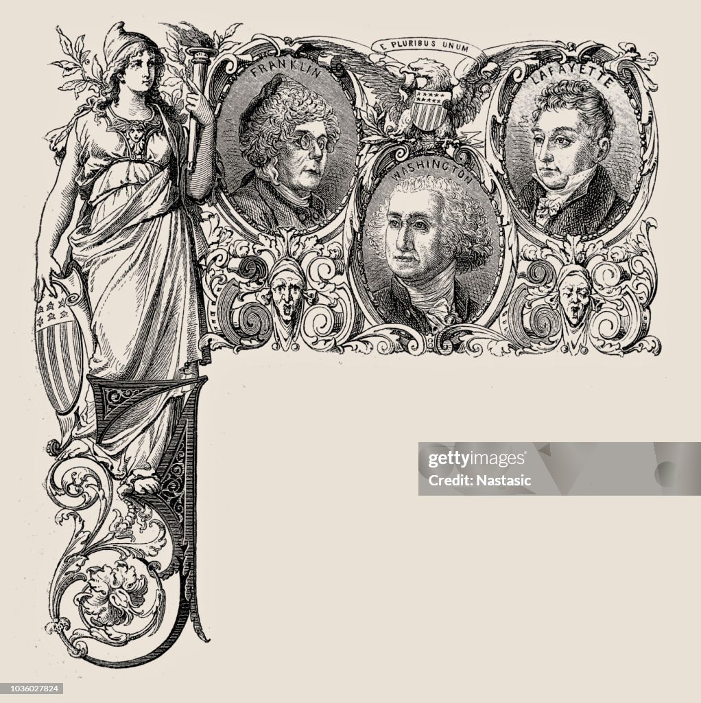 George Washington ,Theodore Roosevelt and Gilbert du Motier, Marquis de Lafayette