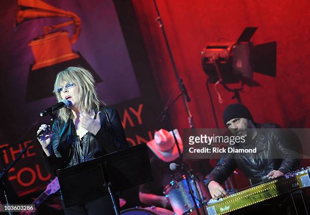 Recording Artists Lucinda Williams and Daniel Lanois perform at The GRAMMY Foundation's "Music in Focus" The 11th Annual GRAMMY Foundation Music...