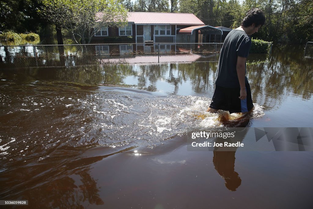 North Carolina Continues To Flood Throughout State As Rivers Overflow From Rains From Hurricane Florence