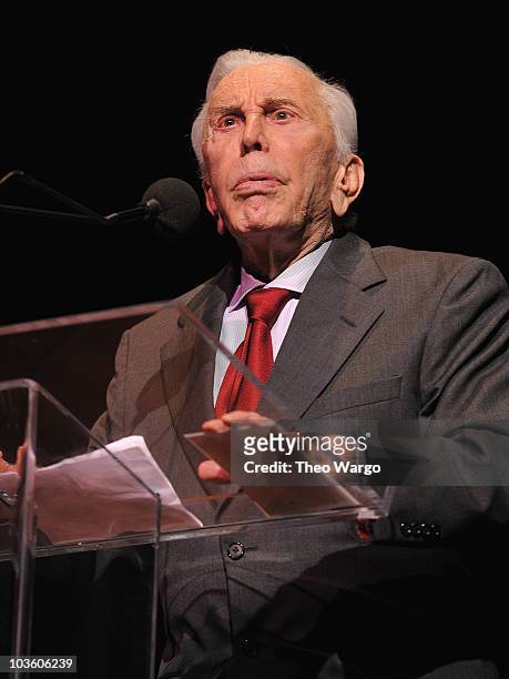 Kirk Douglas attends the The Film Society of Lincoln Center's 37th Annual Chaplin Award gala at Alice Tully Hall on May 24, 2010 in New York City.