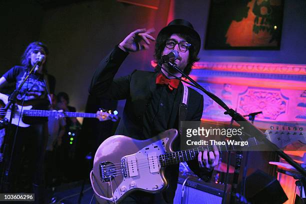 Charlotte Kemp Muhl and Sean Lennon of The G.O.A.S.T.T. Perform at the premiere after-party of "Rosencrantz and Guildenstern Are Undead" at Rose Bar...