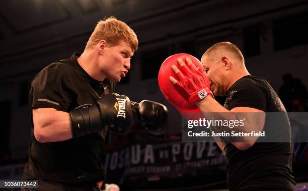 Alexander Povetkin during an Anthony Joshua And Alexander Povetkin Media Workout on September 19, 2018 in London, England.
