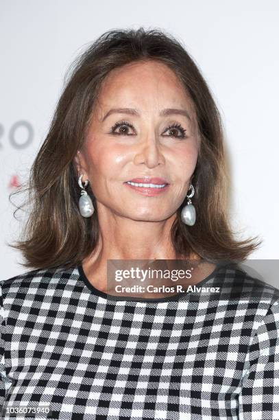 Isabel Preysler attends 'Fausto' opera during the opening of the Royal Theatre new season on September 19, 2018 in Madrid, Spain.