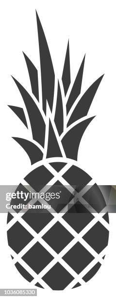 pineapple icon - palm trees clipart stock illustrations