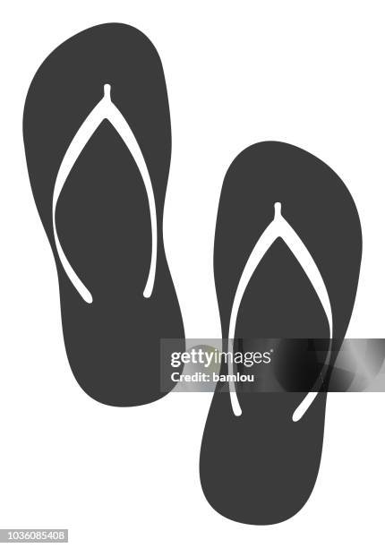 ilustrações de stock, clip art, desenhos animados e ícones de flip-flip icon - chinelo de dedo