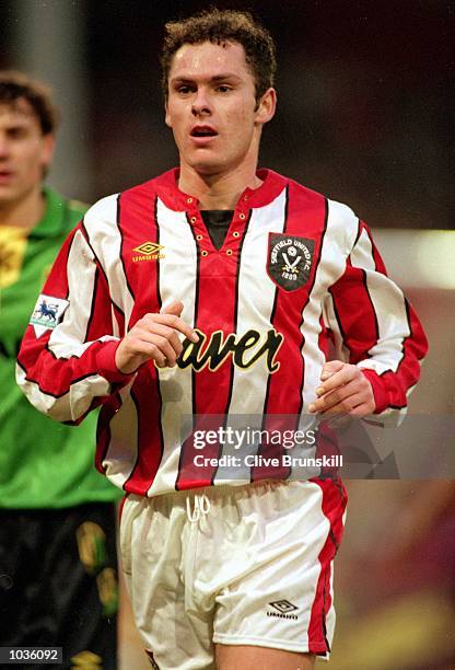 Dane Whitehouse of Sheffield United in action during the FA Cup third round match against Manchester United at Bramall Lane in Sheffield, England. \...