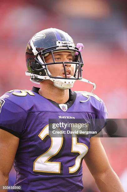 Closeup of Baltimore Ravens Chris Carr during preseason game vs Washington Redskins. Washington, DC 8/21/2010 CREDIT: David Bergman