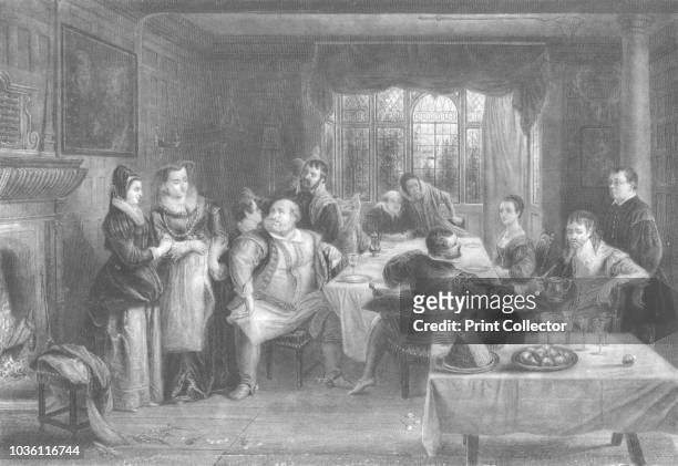 Falstaff and His Friends', 1868. Victorian imagining of a scene from The Merry Wives of Windsor play by William Shakespeare, first published in 1602....