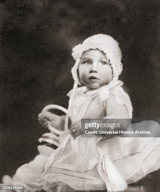 Princess Margaret, future Countess of Snowden, 1930 Younger daughter of King George VI and Queen Elizabeth of the United Kingdom and sister of Queen...