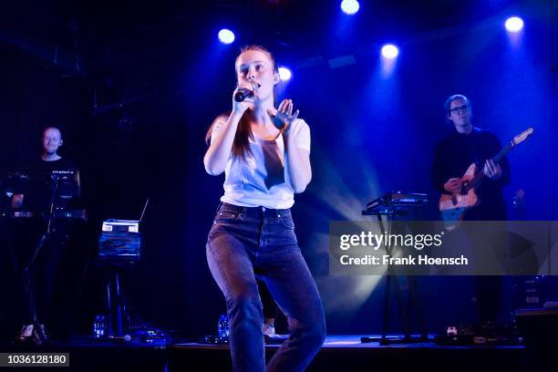 Norwegian singer Sigrid Solbakk Raabe aka Sigrid performs live on stage during a concert at the Astra on September 19, 2018 in Berlin, Germany.
